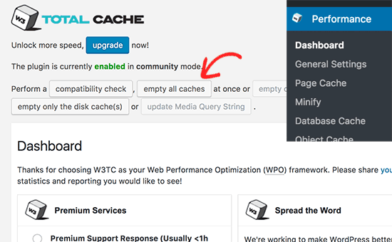 come-cancellare-la-cache-in-wordpress-con-w3-total-cache