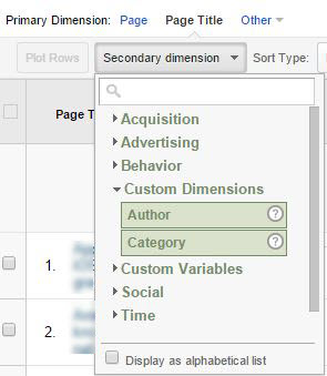 Google Analytics Secondary Dimension