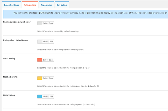 ratingcolors-per sito-di-recensioni-wordpress