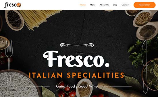 Italian Restaurant Theme Astra