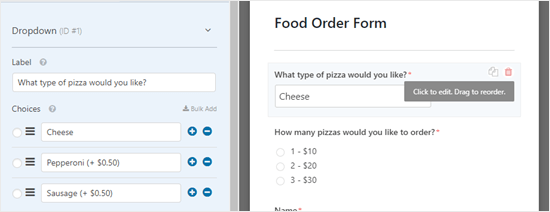 Editing Form Field Wpforms