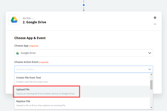 Zapier Google Drive Upload File
