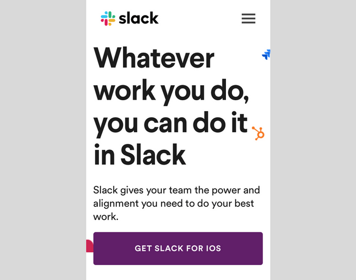 Slack Mobile CTA