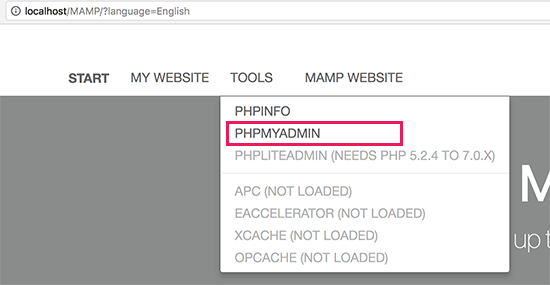 Openingphpmyadmin