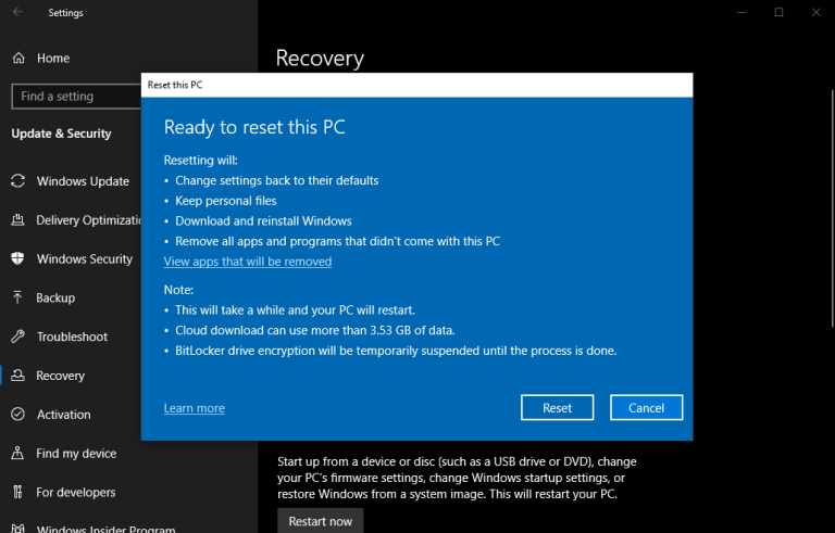 Come Ripristinare Le Impostazioni Di Fabbrica Di Windows 10