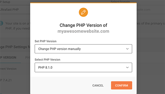 Changephpversionsiteground